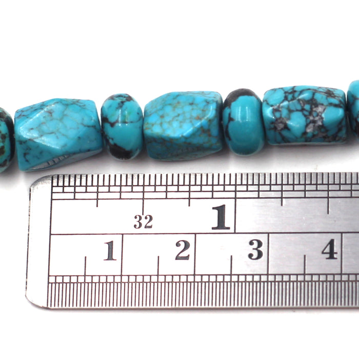 Faceted Turquoise Barrels & Roundelles