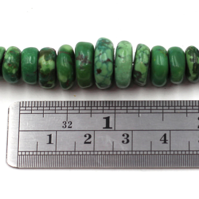Graduated Green Turquoise Rondelles