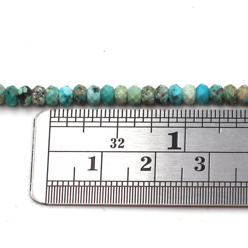 4mm Faceted Turquoise Rondelles