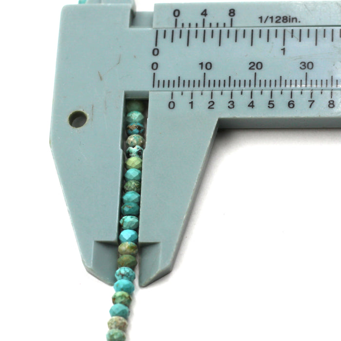4mm Faceted Turquoise Rondelles