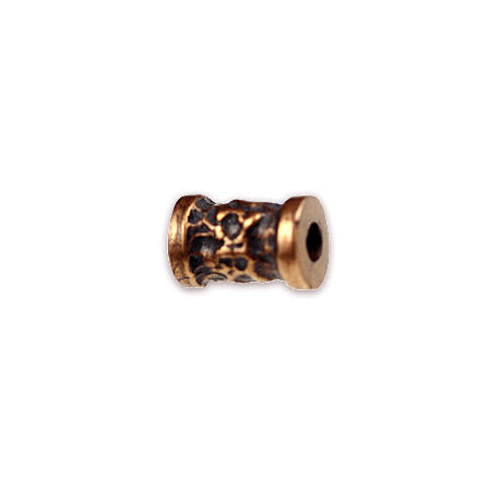 Solid Bronze free form texture, banded barrel, bead