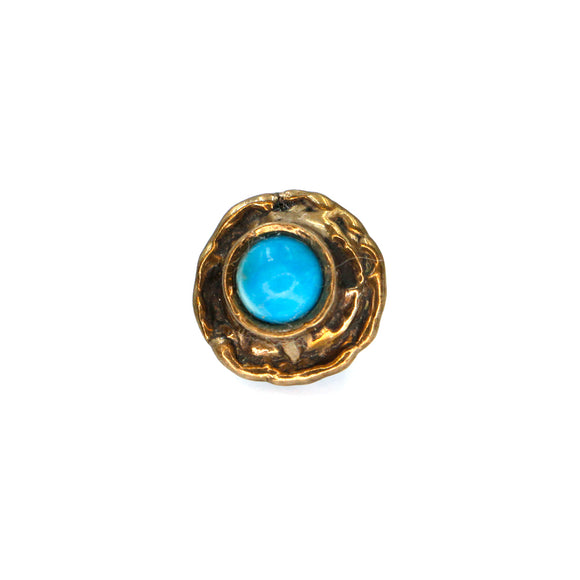 (bzbn047-0538) Bronze Button with Turquoise