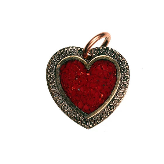 Red Coral Heart Pendant