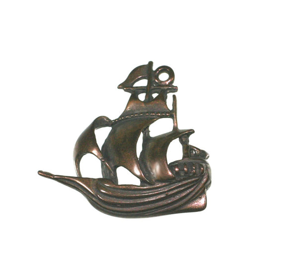 Bronze pirate ship charm pendant