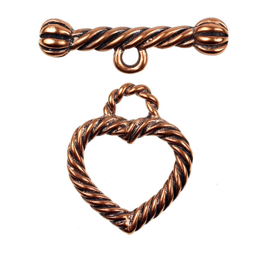Bronze Twist Heart Toggle