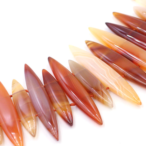 (agate032) Double Drilled 10mm Lune Shaped Agate - Scottsdale Bead Supply