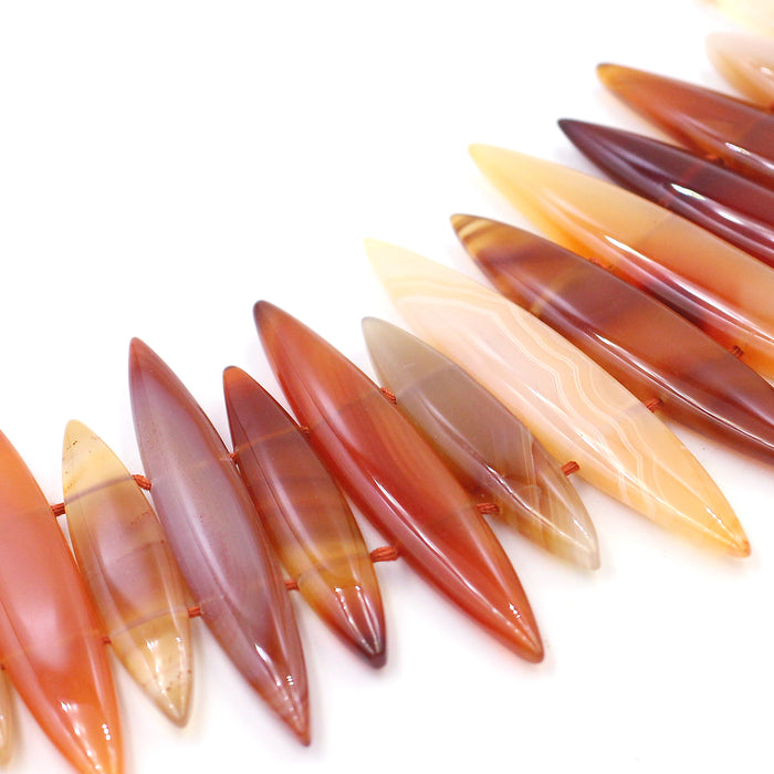 (agate032) Double Drilled 10mm Lune Shaped Agate - Scottsdale Bead Supply