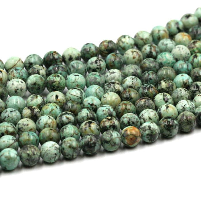 (africanturq001) 10mm Round African Turquoise Jasper - Scottsdale Bead Supply