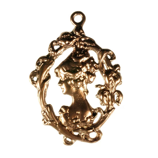 Bronze Cameo Lady Pendant