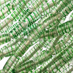 Clear and Green India Lamp Beads
