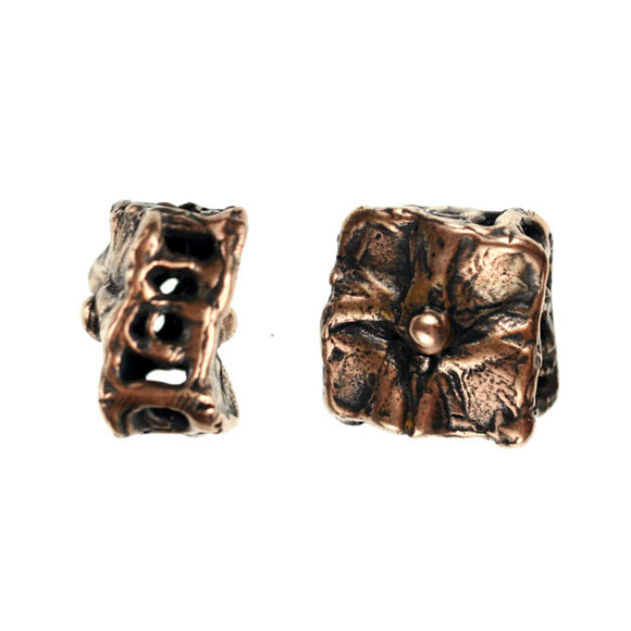 (bzbd016-9470) Bronze Custom AC's Hollow cube - Scottsdale Bead Supply