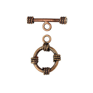 Bronze 4 point rope winding on ring toggle