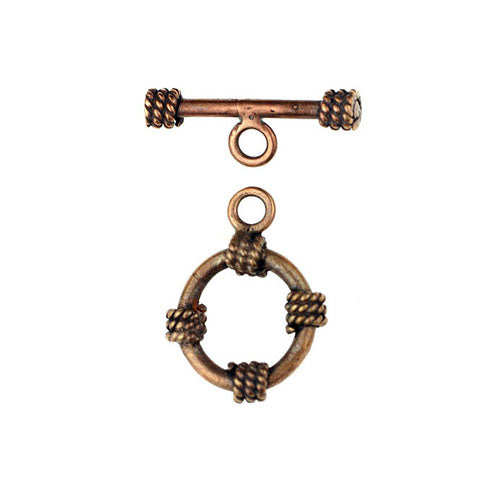 Bronze 4 point rope winding on ring toggle
