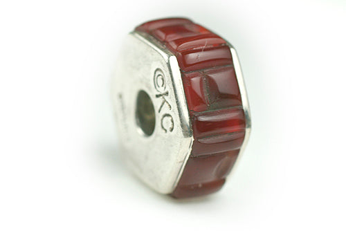 Inlay Hexagon 8 mm x 18 mm Carnelian