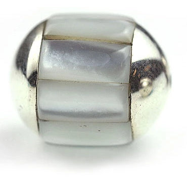 Inlay Round (no bars) 14 mm White Mother-of-pearl