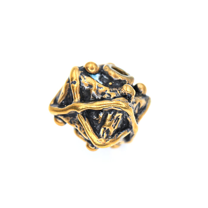 (bzbd089) Bronze Designer Cube Bead