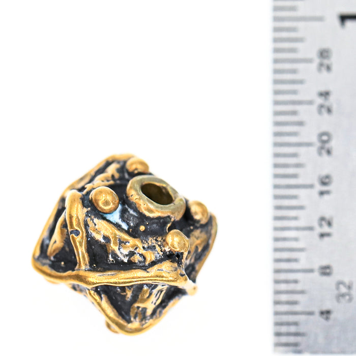 (bzbd089) Bronze Designer Cube Bead