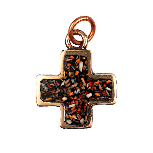 Bronze Cross With Spiny Oyster Inlay