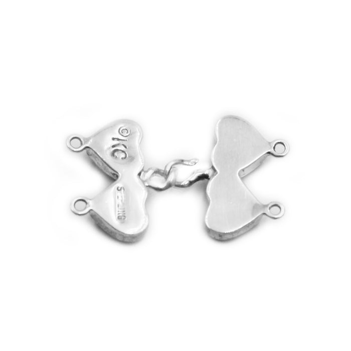 (ICL-030) 2-strand synthetic Blue Opal heart clasp