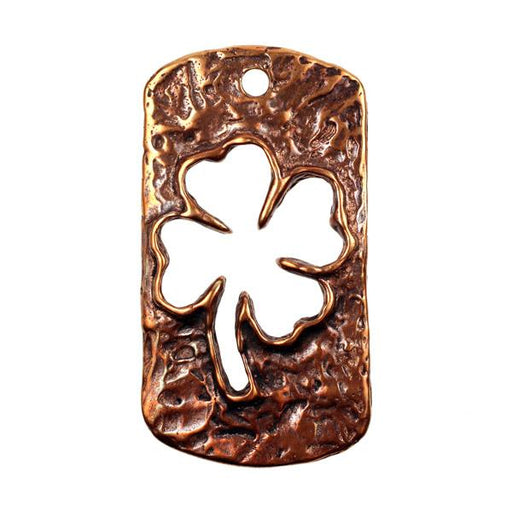 Bronze Shamrock tag style pendant