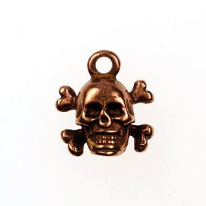 Bronze Skull and Bones Small Charm / Pendant