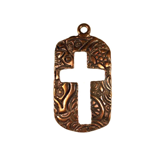 Bronze Inset Cross Pendant