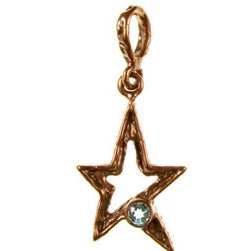 Solid Bronze SC 5pt star with 6mm faceted stones.
