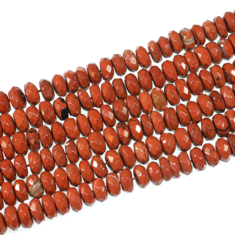 10mm Red Jasper Faceted Rondelles