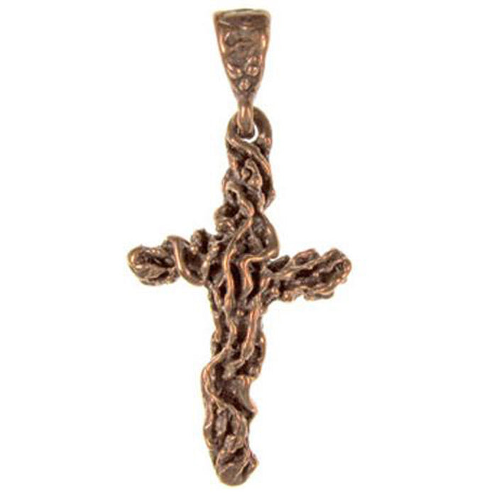 (bzp318) Solid Bronze AC free form cross