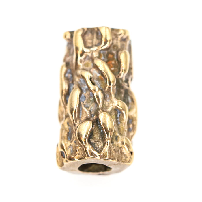 (bzbd004) Bronze Rough Bark Textured Bead