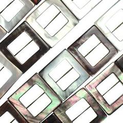 (blacklip002) Black Lip Mother of Pearl Squares - Scottsdale Bead Supply
