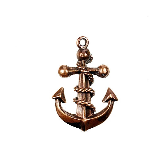 Bronze Anchor and Rope Pendant
