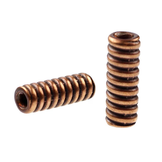 (bzbd120-9461) Bronze spiral tube - Scottsdale Bead Supply