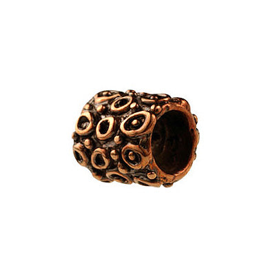 (bzbd136-9434) Bronze Textured Cylinder Bead - Scottsdale Bead Supply