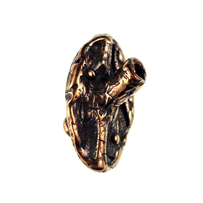 (bzbd063-9871) Bronze elipse on an angled oval - Scottsdale Bead Supply