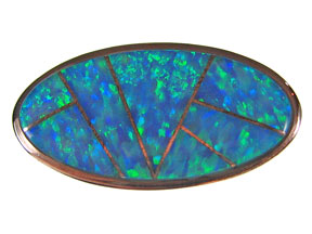 Box Clasp 5-strd Light Blue Synthetic Opal