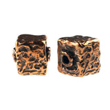 (bzbd135-9657) Bronze Textured Cube - Scottsdale Bead Supply