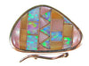 Box Clasp 5-strd Pink Mussel, Gold Lip Shell and Synth Opal