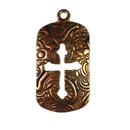 Bronze Cross Pendant with Pattern