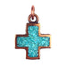 Bronze Cross with Sleeping Beauty Turquoise Inlay