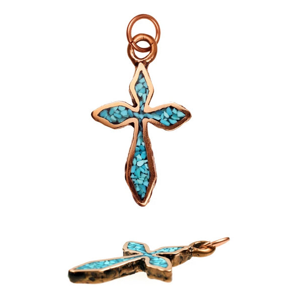 Bronze Cross with Turquoise Inlay