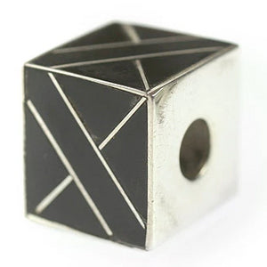 Inlay Cube 12mm3 Black Horn