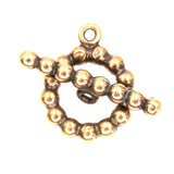 (bzct037-8933) Bronze contiguous balls round toggle clasp.