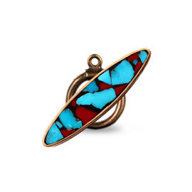 Turquoise and Coral Bronze Toggle