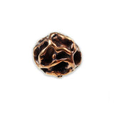 (bzbd006-9323) Solid bronze free form textured round bead. - Scottsdale Bead Supply