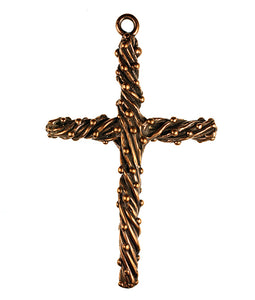 Bronze Large Twist Bead & Wire Cross
