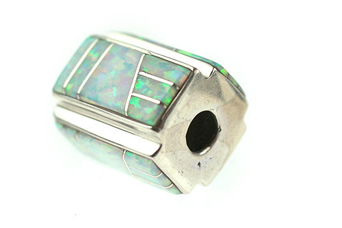 Inlay 4-side Rectangle 15 mm X 13 mm Synth White Opal