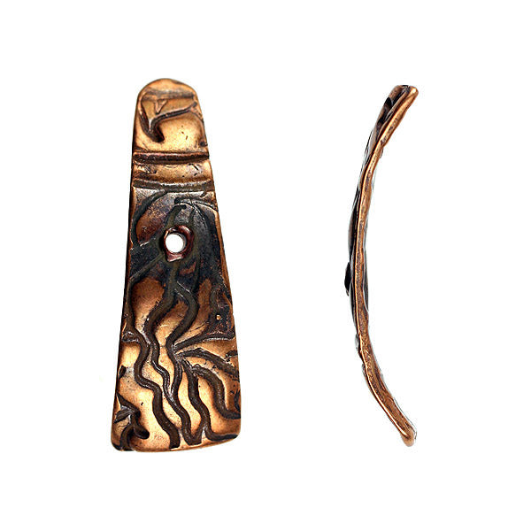 (bzbd115-9745) Bronze Shard with Pattern - Scottsdale Bead Supply