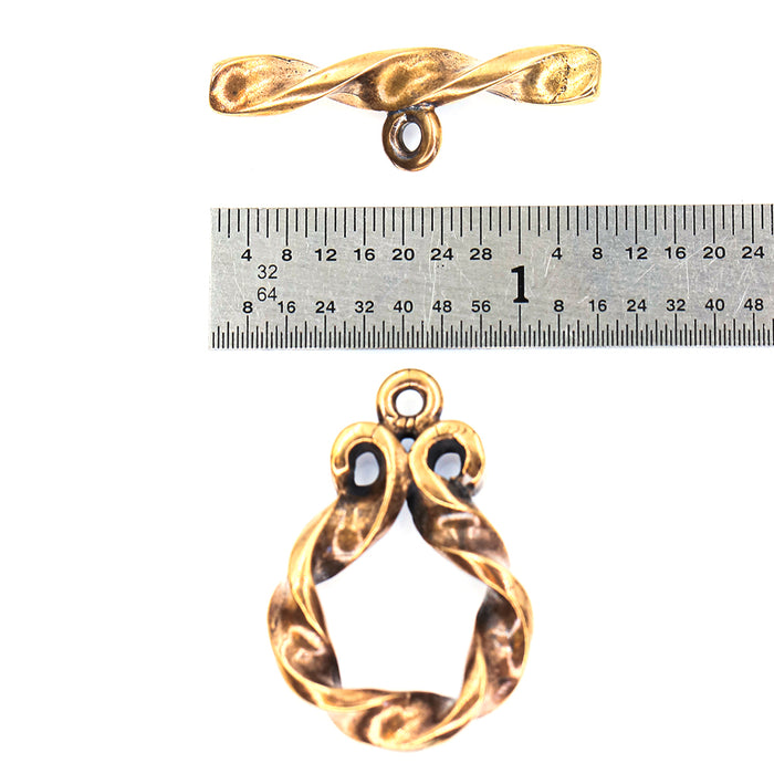 (bzct104-8739) Bronze Twisted Toggle - heavy