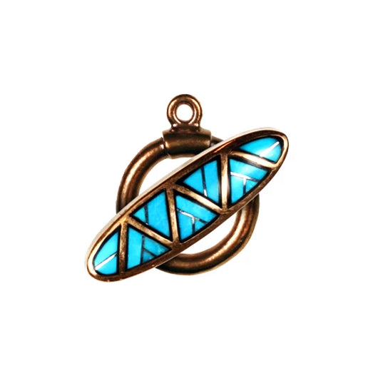 Bronze Inlay Toggle with Turquoise